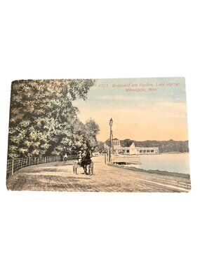 Boulevard And Pavilion Lake Harriet Minneapolis Postcard Early 1900s